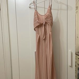 Pink floor length jump suit